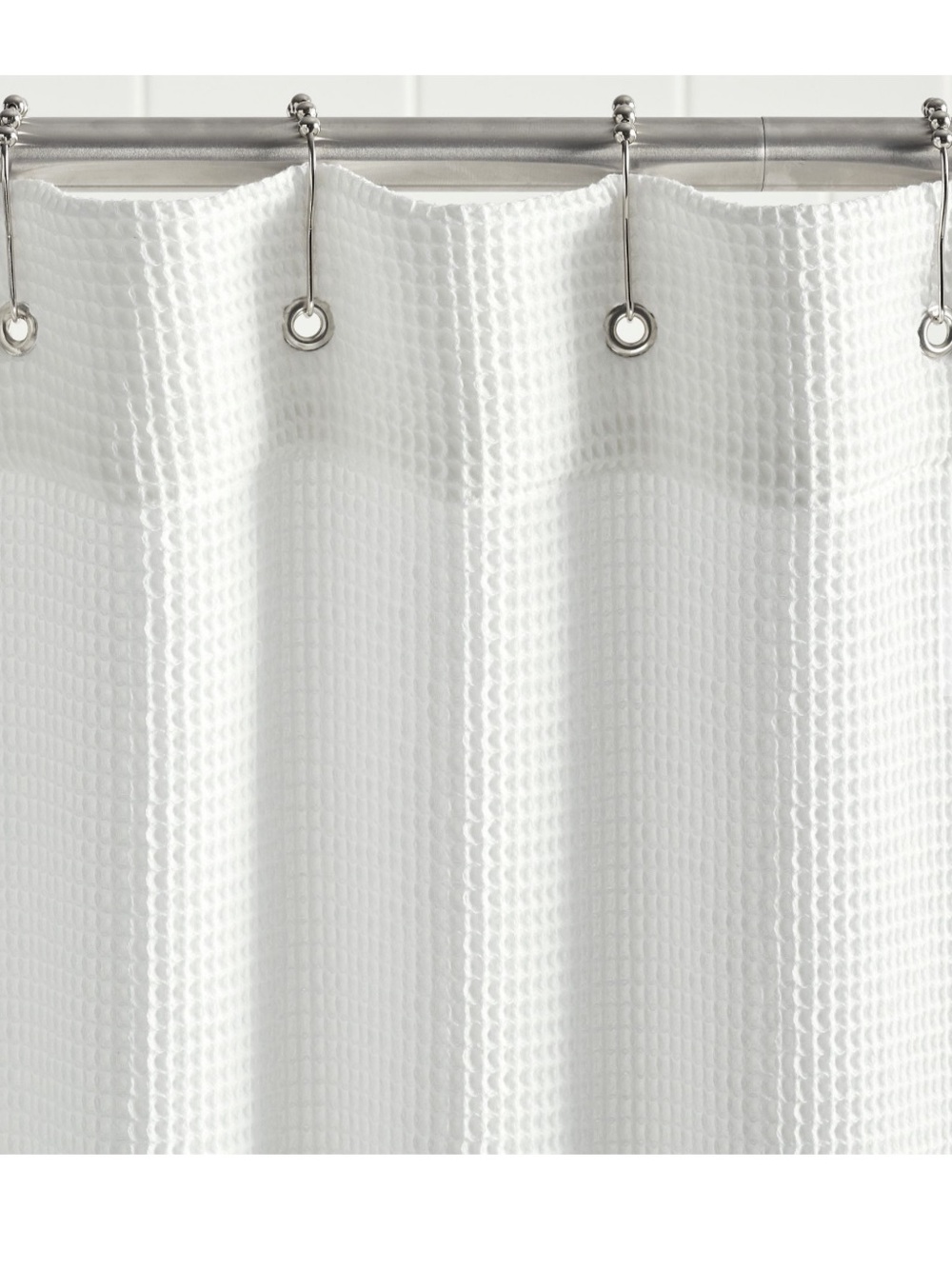 Pottery Barn Waffle Shower Curtain White